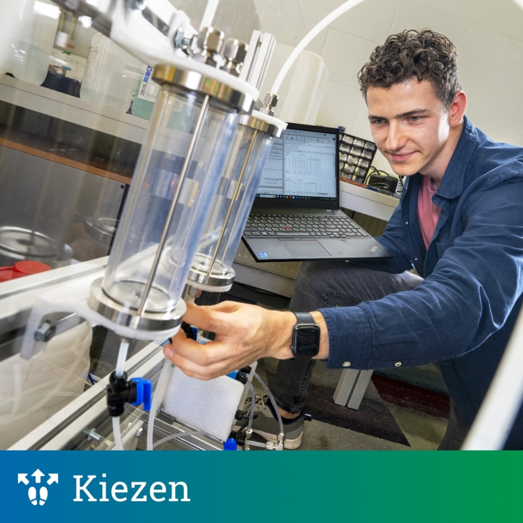 student tim in het lab